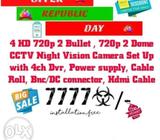 4ch set up CCTV cameras only 7777 2year warranty