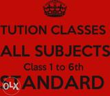 Tution class for Ist class to 6th class home