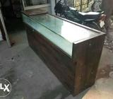 Brown wooden counter