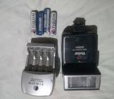 Nikon, kenone all in 1 camera flesh + 4 sel + charger good