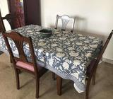 Wooden Top Dining Table with 4 seats, Upholstery D,Decor