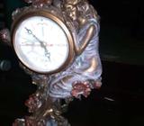 Round White And Brown Analog Clock