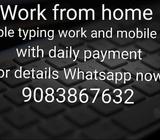 Simple typing work and mobile work from your home