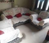 5 seater sofa set. welvet design on cloth
