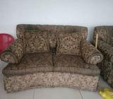 Brown And Gray Floral Loveseat