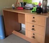 Brown Wooden Dresser With Mirror