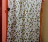 White And Brown Floral Curtain